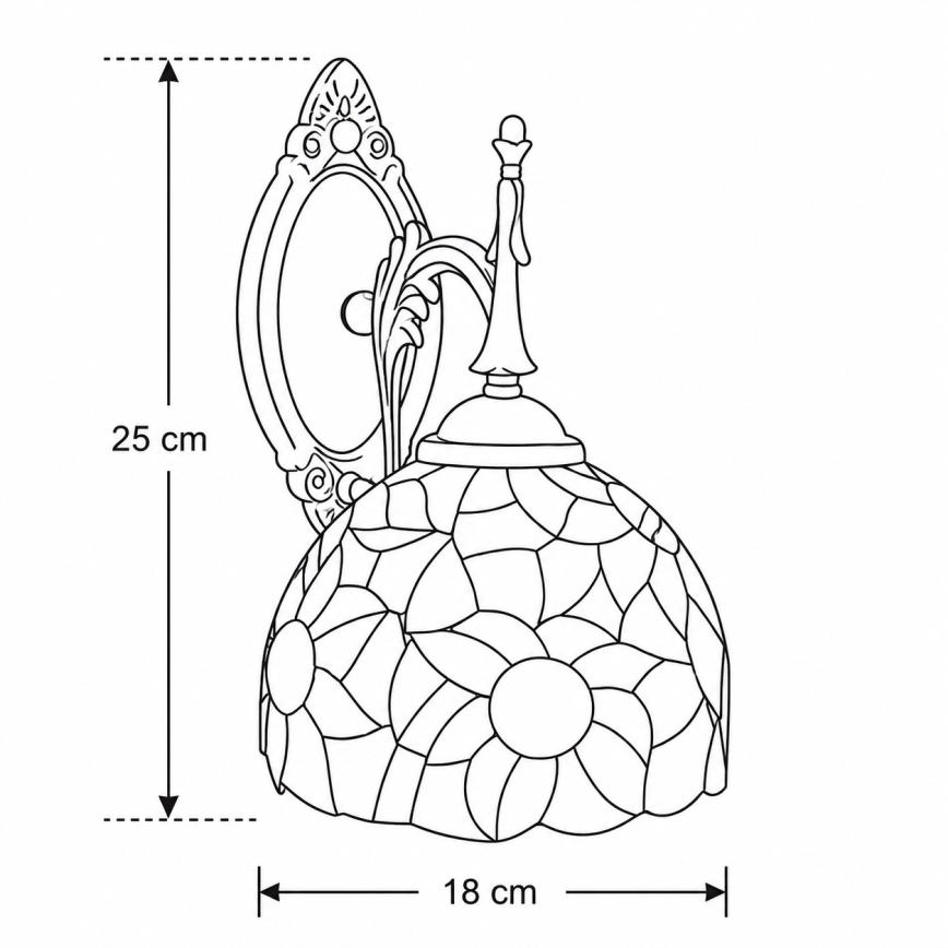 BRILAGI - Lámpara de pared Tiffany de vitral GIRASOL 1xE14/40W/230V