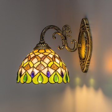 Brilagi - Lámpara de pared Tiffany de vitral MARGARET 1xE27/40W/230V
