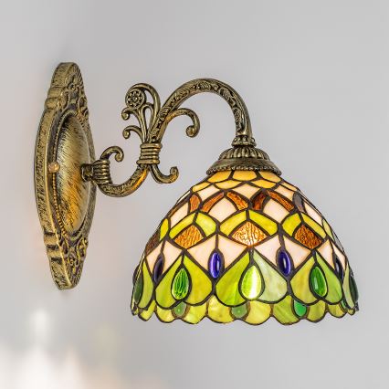 BRILAGI - Lámpara de pared Tiffany de vitral MARGARET 1xE27/40W/230V