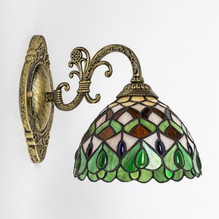 BRILAGI - Lámpara de pared Tiffany de vitral MARGARET 1xE27/40W/230V