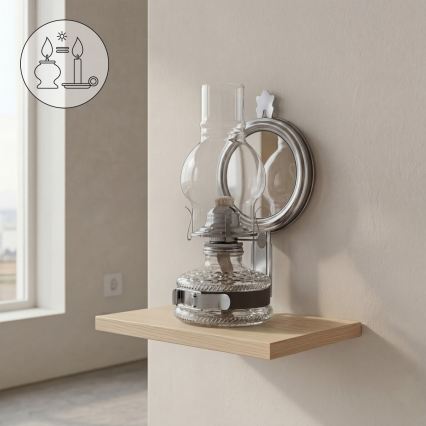 BRILAGI - Lámpara de petróleo MERLIN con espejo, cromo negro