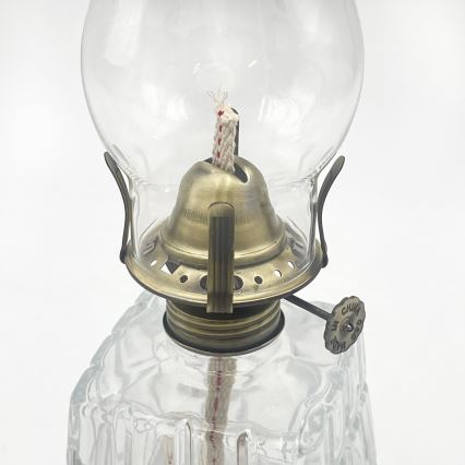 Brilagi - Lámpara de petróleo MERLIN transparente/dorada/pátina