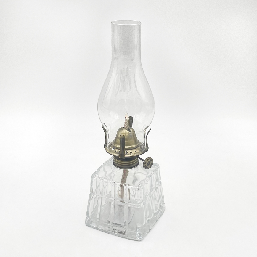 Brilagi - Lámpara de petróleo MERLIN transparente/dorada/pátina