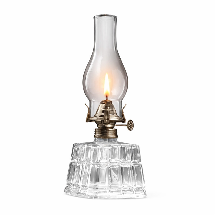 Brilagi - Lámpara de petróleo MERLIN transparente/dorada/pátina