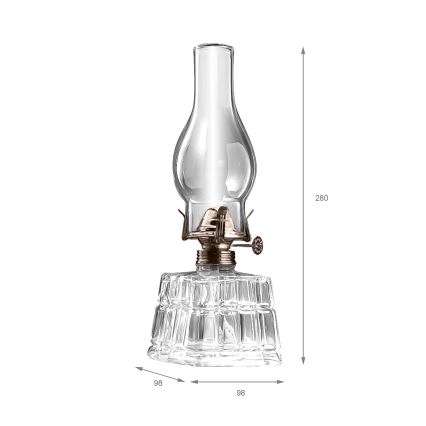 Brilagi - Lámpara de petróleo MERLIN transparente/dorada/pátina