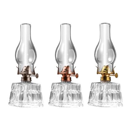 Brilagi - Lámpara de petróleo MERLIN transparente/dorada/pátina