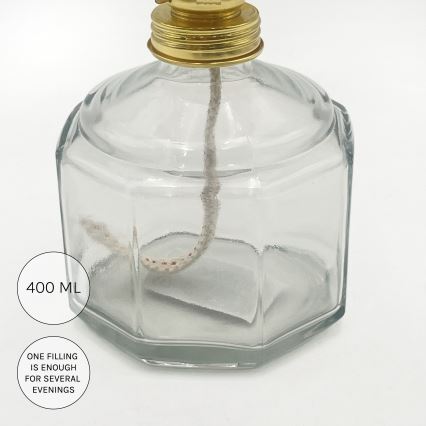 Brilagi - Lámpara de petróleo MERLIN transparente