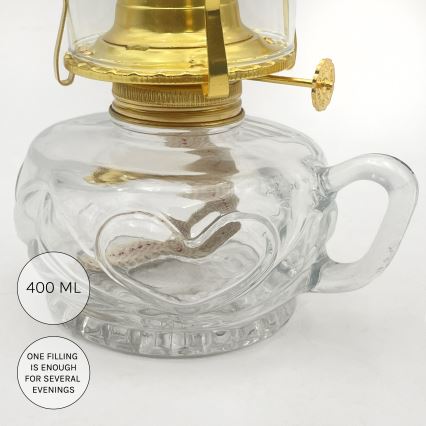 Brilagi - Lámpara de petróleo MERLIN transparente