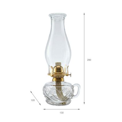 Brilagi - Lámpara de petróleo MERLIN transparente