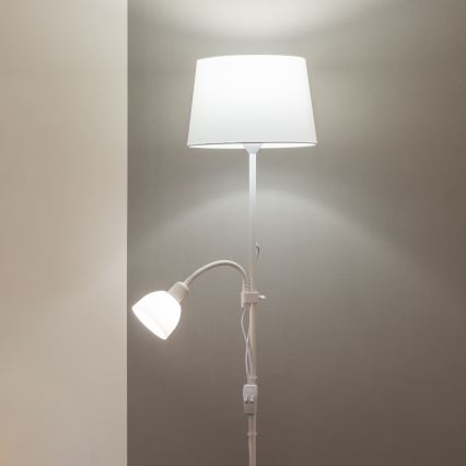 Brilagi - Lámpara de pie CERIA 1xE27/100W/230V + 1xE14/25W blanca