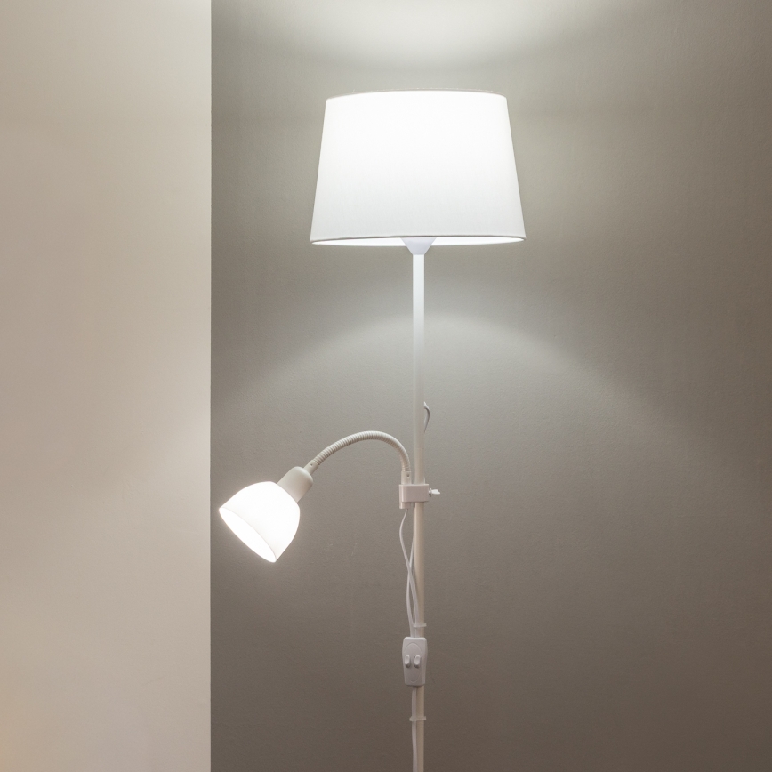 Brilagi - Lámpara de pie CERIA 1xE27/100W/230V + 1xE14/25W blanca