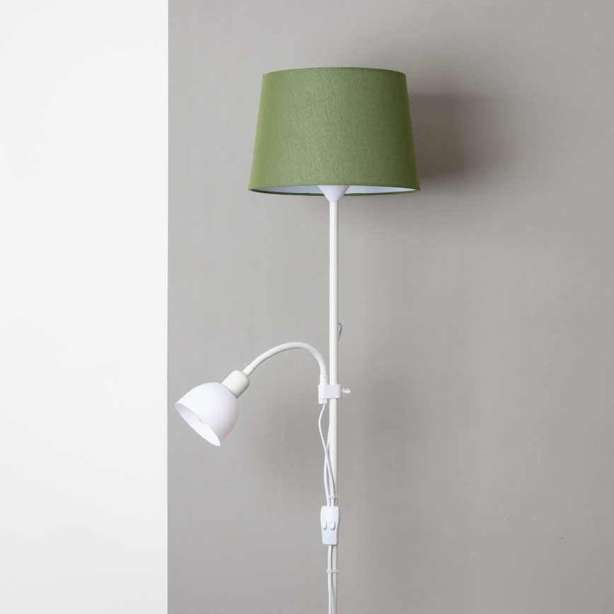 Brilagi - Lámpara de pie CERIA 1xE27/100W/230V + 1xE14/25W blanca/verde