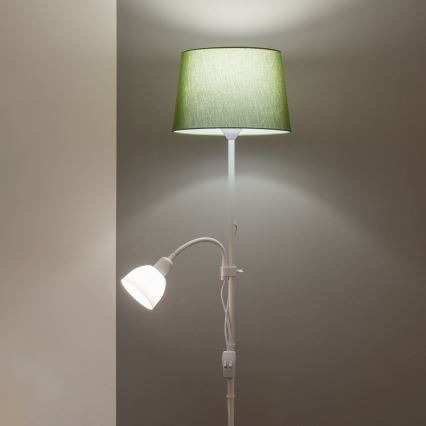 Brilagi - Lámpara de pie CERIA 1xE27/100W/230V + 1xE14/25W blanca/verde