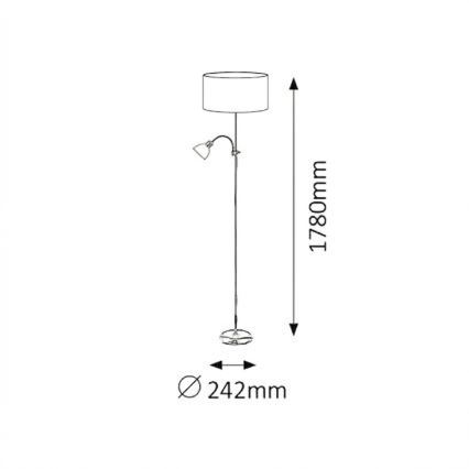 Brilagi - Lámpara de pie CERIA 1xE27/100W/230V + 1xE14/25W blanca/verde