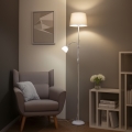 Brilagi - Lámpara de pie CERIA 1xE27/100W/230V + 1xE14/25W blanco/gris