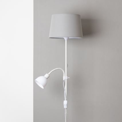 Brilagi - Lámpara de pie CERIA 1xE27/100W/230V + 1xE14/25W blanco/gris