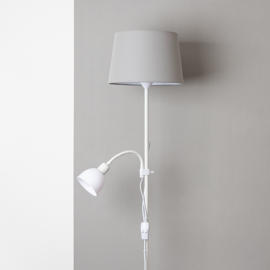 Brilagi - Lámpara de pie CERIA 1xE27/100W/230V + 1xE14/25W blanco/gris