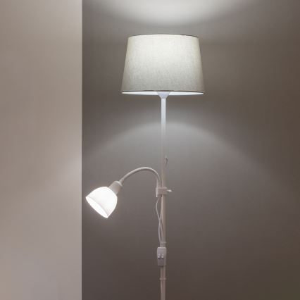 Brilagi - Lámpara de pie CERIA 1xE27/100W/230V + 1xE14/25W blanco/gris