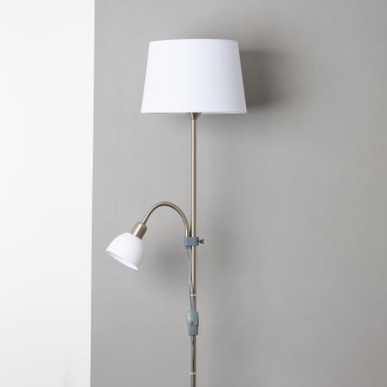 BRILAGI - Lámpara de pie CERIA 1xE27/100W/230V + 1xE14/25W cromo mate/blanco