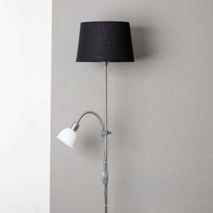 Brilagi - Lámpara de pie CERIA 1xE27/100W/230V + 1xE14/25W cromo mate/negro