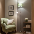 Brilagi - Lámpara de pie CERIA 1xE27/100W/230V + 1xE14/25W cromo mate/verde