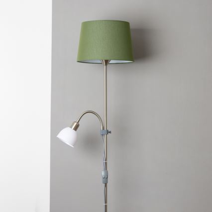 Brilagi - Lámpara de pie CERIA 1xE27/100W/230V + 1xE14/25W cromo mate/verde