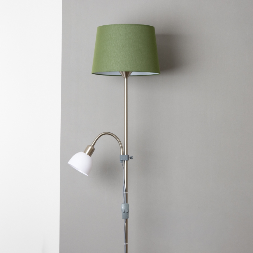 Brilagi - Lámpara de pie CERIA 1xE27/100W/230V + 1xE14/25W cromo mate/verde