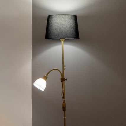 Brilagi - Lámpara de pie CERIA 1xE27/100W/230V + 1xE14/25W dorada/negra