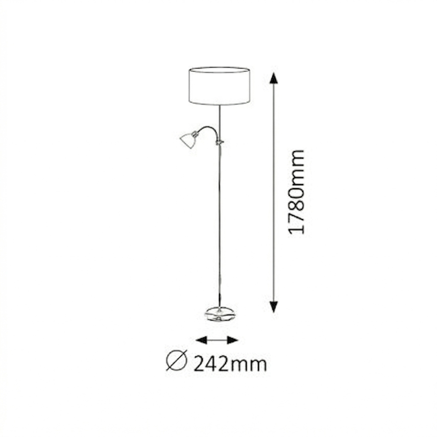 Brilagi - Lámpara de pie CERIA 1xE27/100W/230V + 1xE14/25W dorada/negra