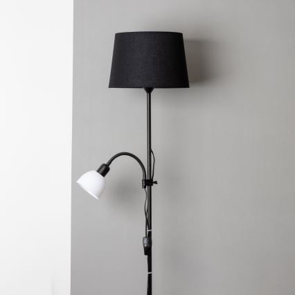 Brilagi - Lámpara de pie CERIA 1xE27/100W/230V + 1xE14/25W negra