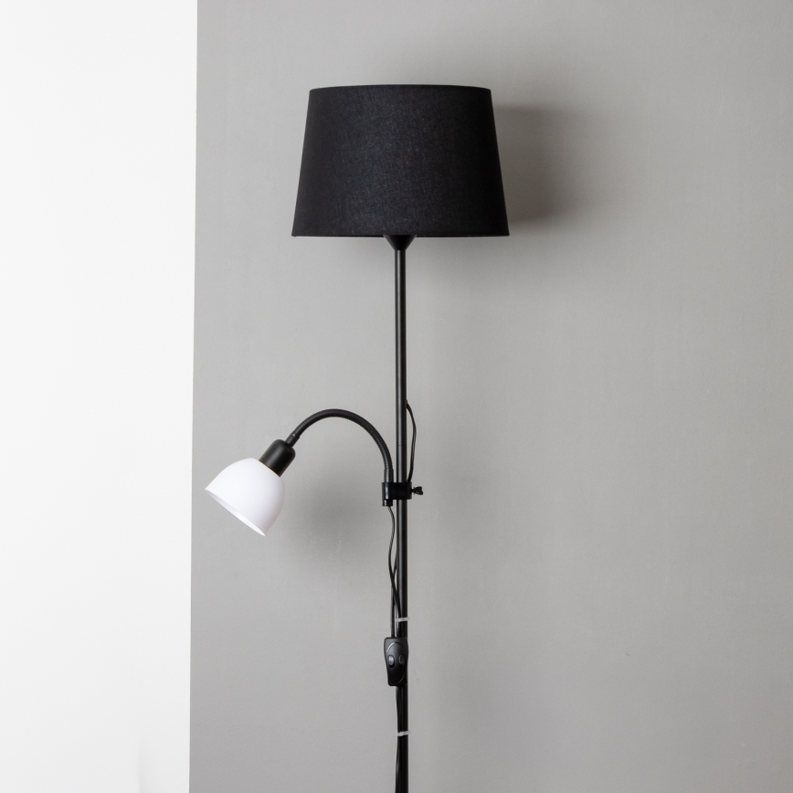 Brilagi - Lámpara de pie CERIA 1xE27/100W/230V + 1xE14/25W negra