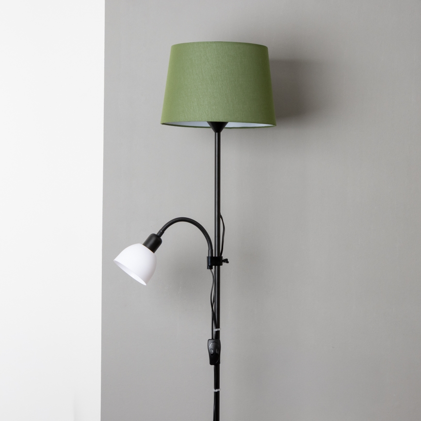 Brilagi - Lámpara de pie CERIA 1xE27/100W/230V + 1xE14/25W negra/verde