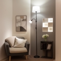 Brilagi - Lámpara de pie CERIA 1xE27/100W/230V + 1xE14/25W negro/blanco