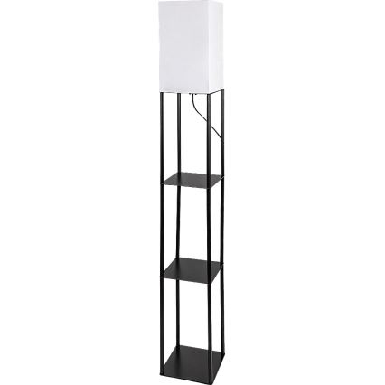 Brilagi - Lámpara de pie con estantes GRADUS 1xE27/40W/230V 150 cm negra/blanca