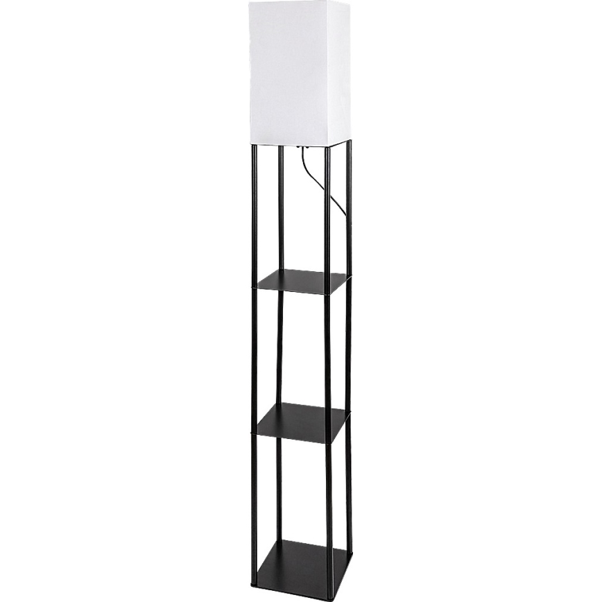 Brilagi - Lámpara de pie con estantes GRADUS 1xE27/40W/230V 150 cm negra/blanca
