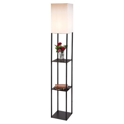 Brilagi - Lámpara de pie con estantes GRADUS 1xE27/40W/230V 150 cm negra/blanca
