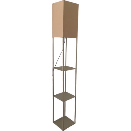 Brilagi - Lámpara de pie con repisas GRADUS 1xE27/40W/230V 150 cm gris/beige