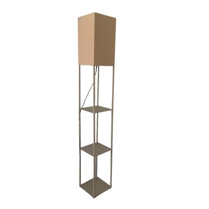 Brilagi - Lámpara de pie con repisas GRADUS 1xE27/40W/230V 150 cm gris/beige