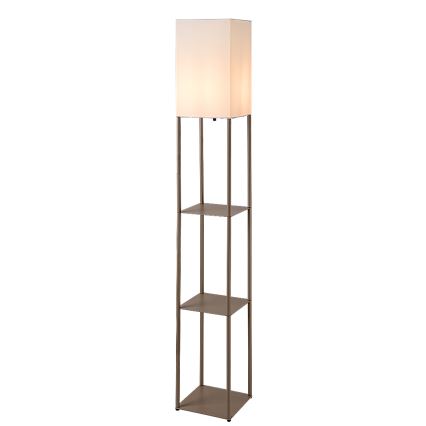 Brilagi - Lámpara de pie con repisas GRADUS 1xE27/40W/230V 150 cm gris/beige