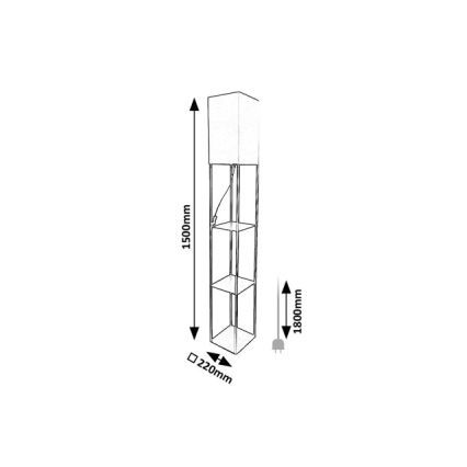 Brilagi - Lámpara de pie con repisas GRADUS 1xE27/40W/230V 150 cm gris/beige