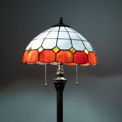 Brilagi - Lámpara de pie estilo Tiffany con vitral SIENNA 2xE27/60W/230V