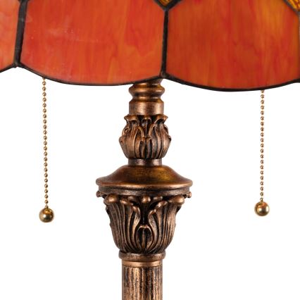 Brilagi - Lámpara de pie estilo Tiffany con vitral SIENNA 2xE27/60W/230V