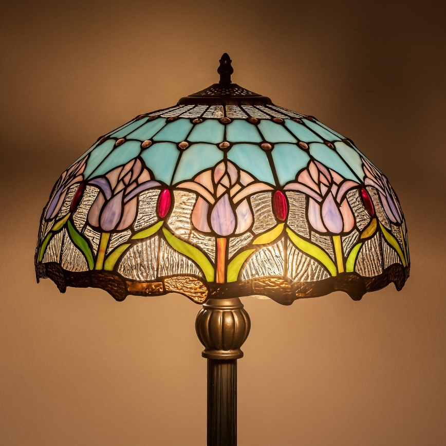 Brilagi - Lámpara de pie estilo Tiffany LORAS 2xE27/60W/230V