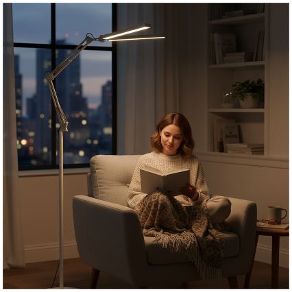 BRILAGI - Lámpara de pie LED flexible regulable VARIO LED/14W/230V 3000-6000K 157 cm blanca