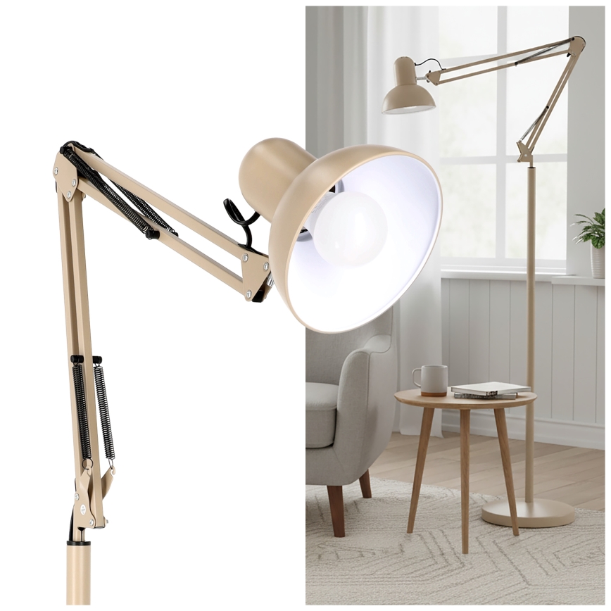 Brilagi - Lámpara de pie flexible TASKER 1xE27/60W/230V 184 cm beige