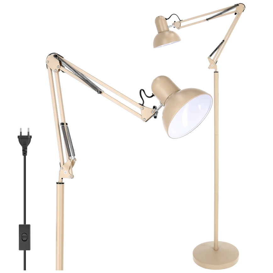 Brilagi - Lámpara de pie flexible TASKER 1xE27/60W/230V 184 cm beige