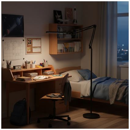 Brilagi - Lámpara de pie LED regulable y flexible VARIO LED/14W/230V 3000-6000K 157 cm negra