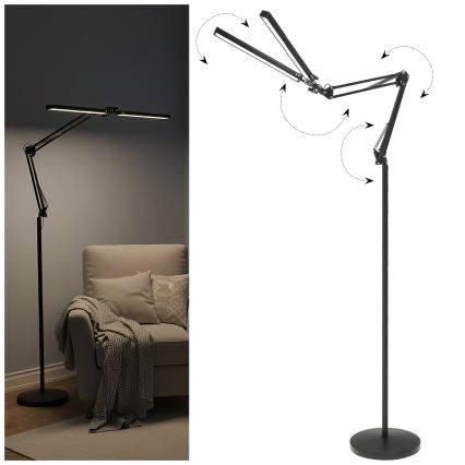Brilagi - Lámpara de pie LED regulable y flexible VARIO LED/14W/230V 3000-6000K 157 cm negra