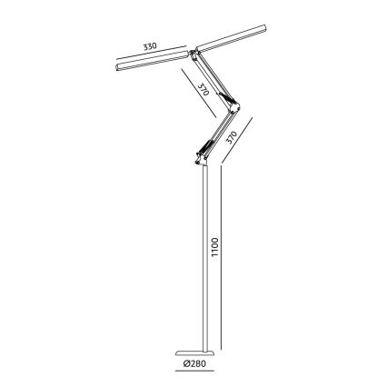 Brilagi - Lámpara de pie LED regulable y flexible VARIO LED/14W/230V 3000-6000K 157 cm negra