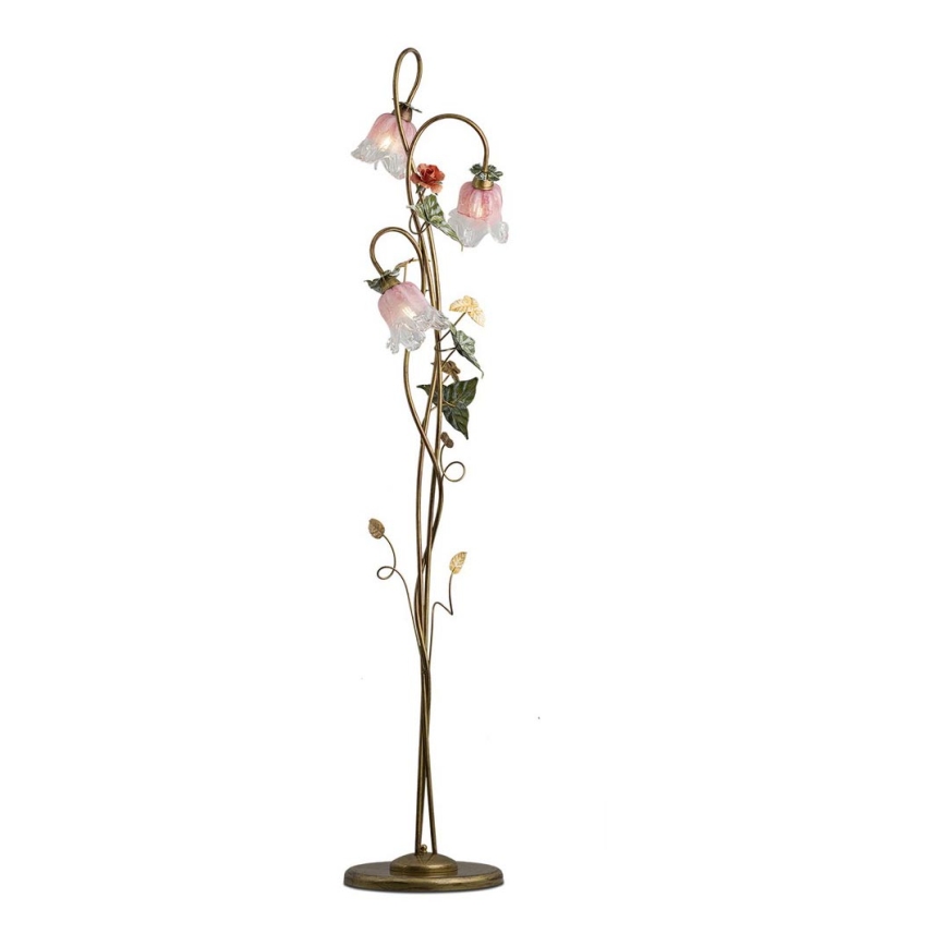 BRILAGI - Lámpara de pie KATERINA 3xE14/40W/230V multicolor/bronce/pátina